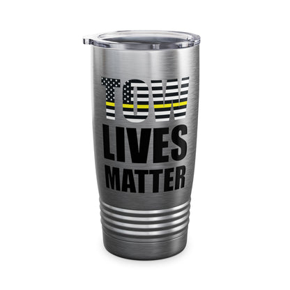 Tow Lives Matter Thin Yellow Line Tow Truck Driver Birthday Gift Tumbler Men