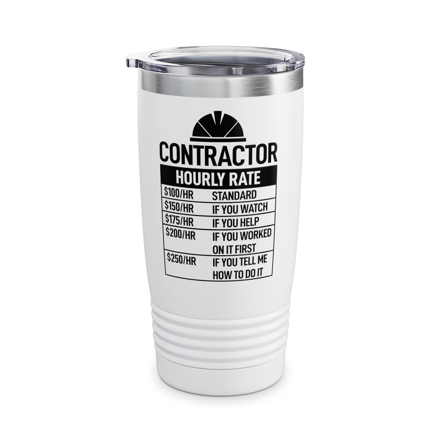 Funny Contractor Hourly Rate Price Chart Contractor Sarcastic Gift Tumbler