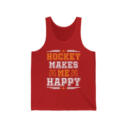 Hockey Makes Me Happy Funny Ice Hockey Fan Tank Top For Men Women Tank Top