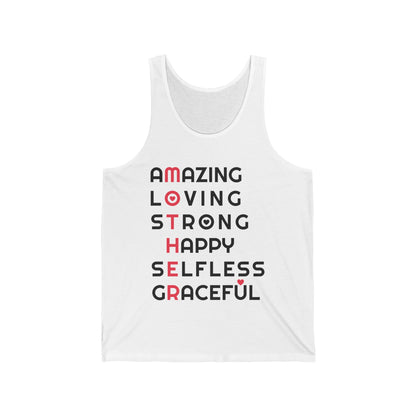 Mother Amazing Loving Strong Happy Selfless Graceful Mothers Day Mom Tank Tops