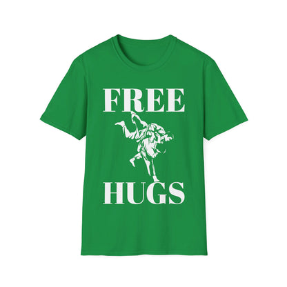 Funny Wrestling Wrestler Free Hugs Humor T-Shirt Men Women