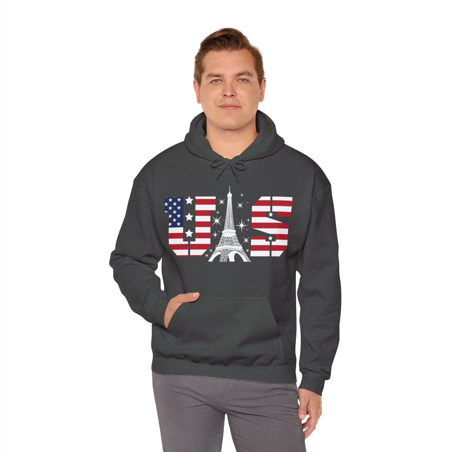 USA Eiffel Tower 2024 Summer Sports Patriotic Supporter Hoodie For Men Women Hoodie