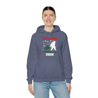 Squatching Through The Snow Funny Bigfoot Christmas Sasquatch Hoodie