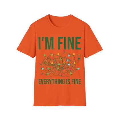 Funny I'm Fine Everything Is Fine Christmas Lights Xmas T-Shirt Men Women