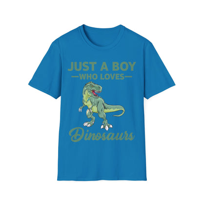 Just a Boy Who Loves Dinosaurs T-rex Schoolboys Paleontologist T-Shirt