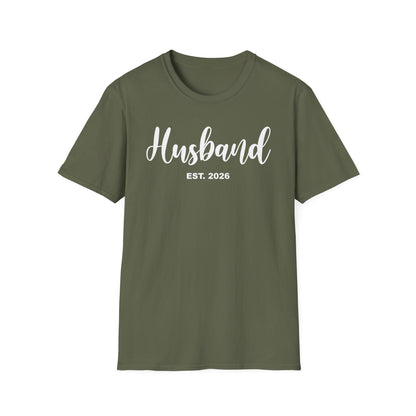 Husband Est 2026 Married Hubby Wife Honeymoon Couple Wedding T-Shirt