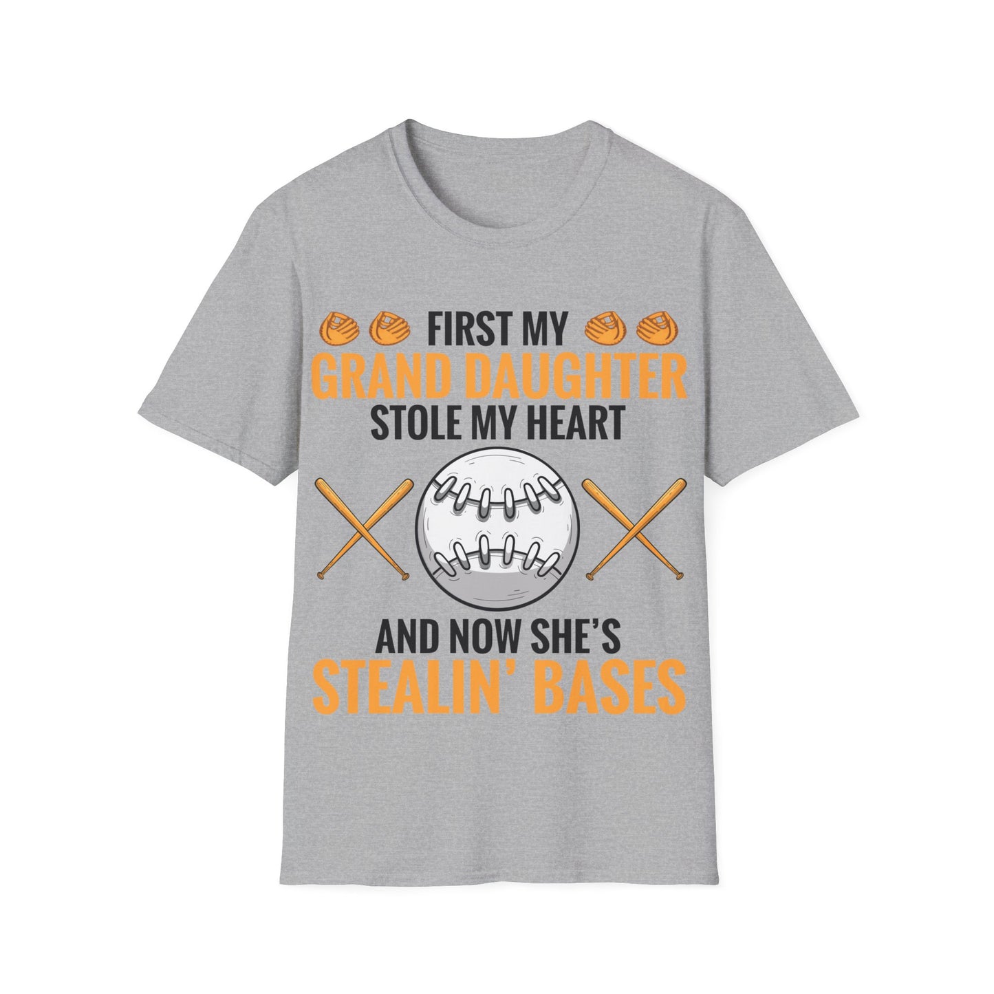 My Granddaughter Plays Softball Baseball Funny Grandparent T-Shirt For Men Women T-Shirt