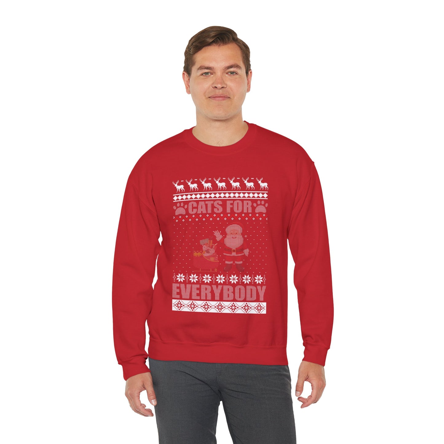 Cats For Everybody Christmas Cute Cat Lover Ugly Sweater Sweatshirt