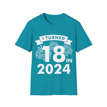 Funny I Turned 18 In 2024 18th Birthday Party Gift T-shirt For Men Women