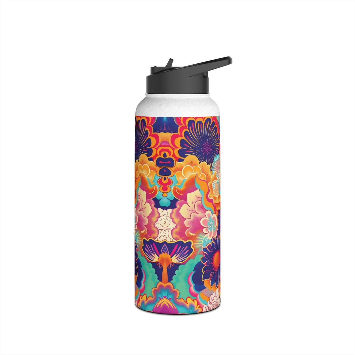 Manga Pattern Stainless Steel Water Bottle with Twist-on Lid and Double-Wall Vacuum Insulation