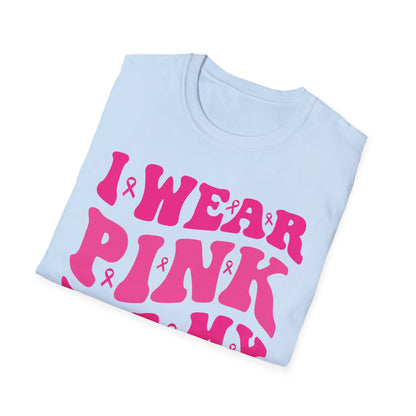 I Wear Pink For My Mama Ribbon Breast Cancer Support Squads T-Shirt For Men Women