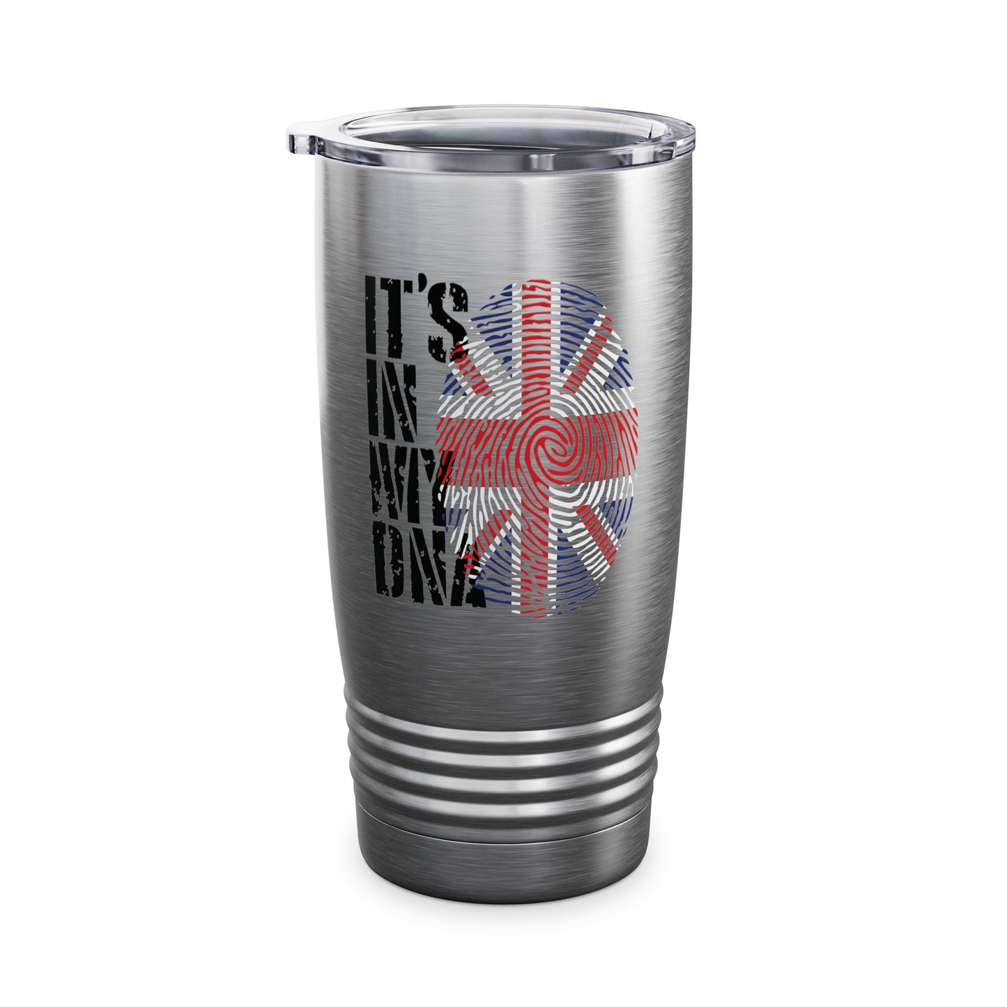 Funny Its In My DNA British Flag England UK Britain Union Jack Tumbler For Men Women Tumbler