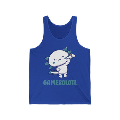 Funny Gamesolotl Gamer Axolotl Fish Playing Video Games Lizard Gaming Tank Top Men Women