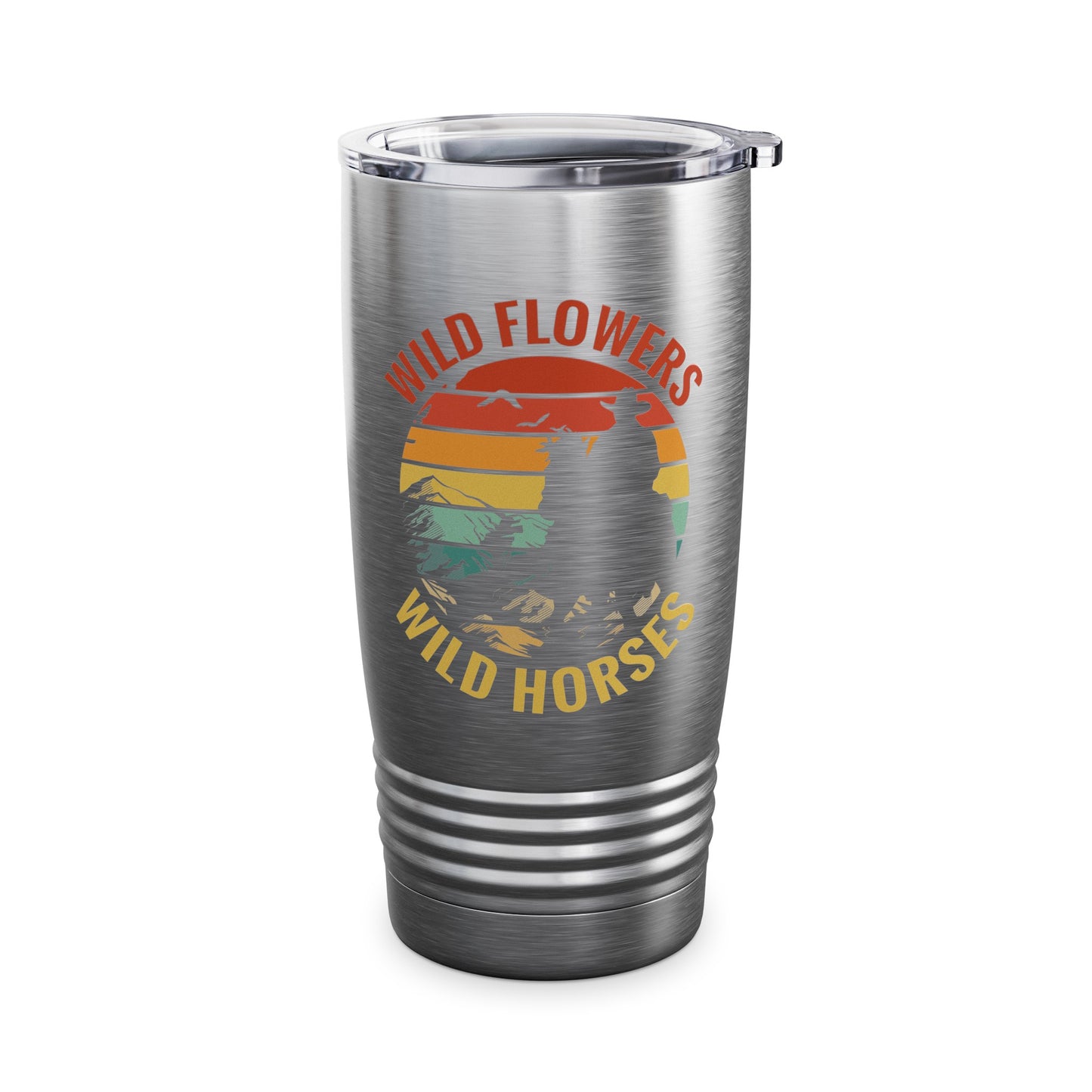 Wild Flowers and Wild Horses Vintage Sunset Country Cowgirl Cowboy Tumbler For Men Women Tumbler