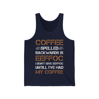 Funny Coffee Spelled Backwards Eeffoc Eeffoc Coffee Lovers Tee Tank Tops For Men Women