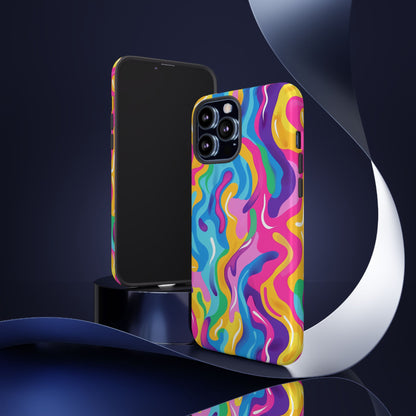 Rainbow Splash Pattern iPhone iPhone 13 14 15 16 Pro Max Plus Case Wireless Charging Compatible Tough Cases Protection, Magnetic Phone Case for iPhone Classic Series