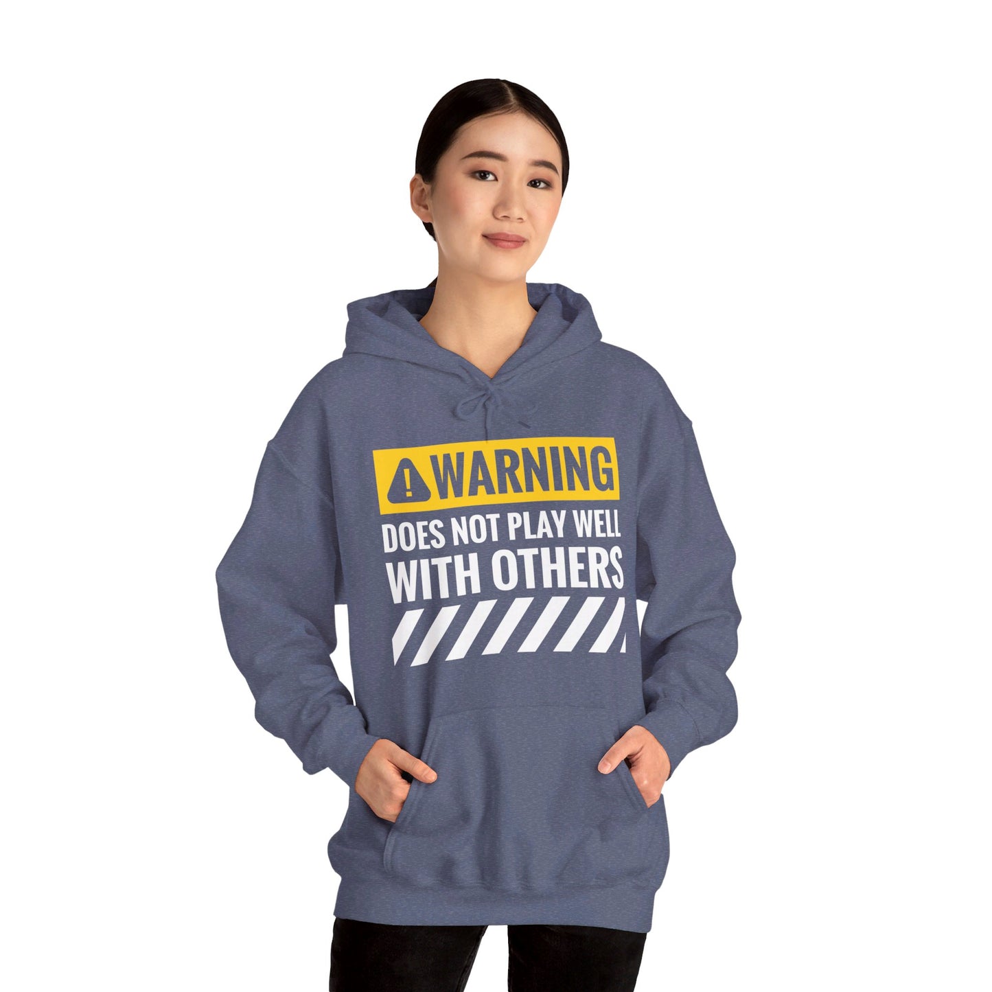 Funny Warning Does Not Play Well With Others Caution Sign Hoodie For Men Women Hoodie