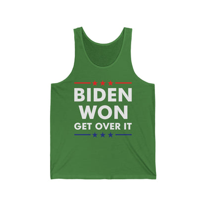 Biden Won Get Over It Patriotic Pro Joe Anti Trump Funny Tank Tops