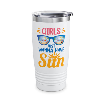 Funny Summer Girls Just Wanna Have Sun Beach Vacation Tumbler For Women