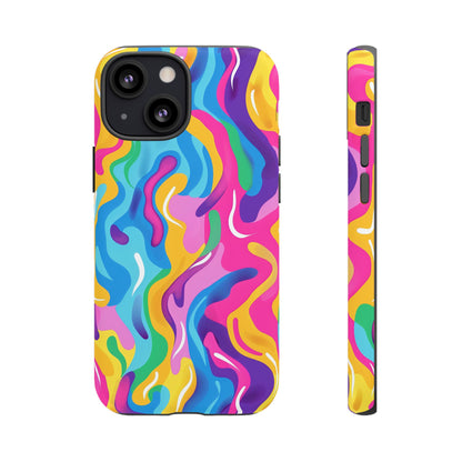 Rainbow Splash Pattern iPhone iPhone 13 14 15 16 Pro Max Plus Case Wireless Charging Compatible Tough Cases Protection, Magnetic Phone Case for iPhone Classic Series