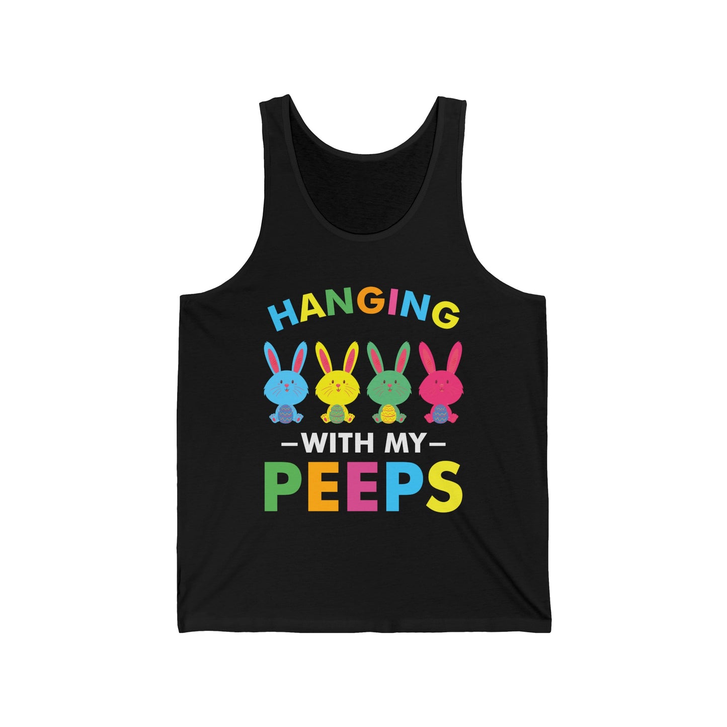 Funny Hangin with My Peeps Marshmallow Cute Happy Easter Tank Tops