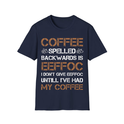 Funny Coffee Spelled Backwards Eeffoc Eeffoc Coffee Lovers Tee T-Shirt Men Women