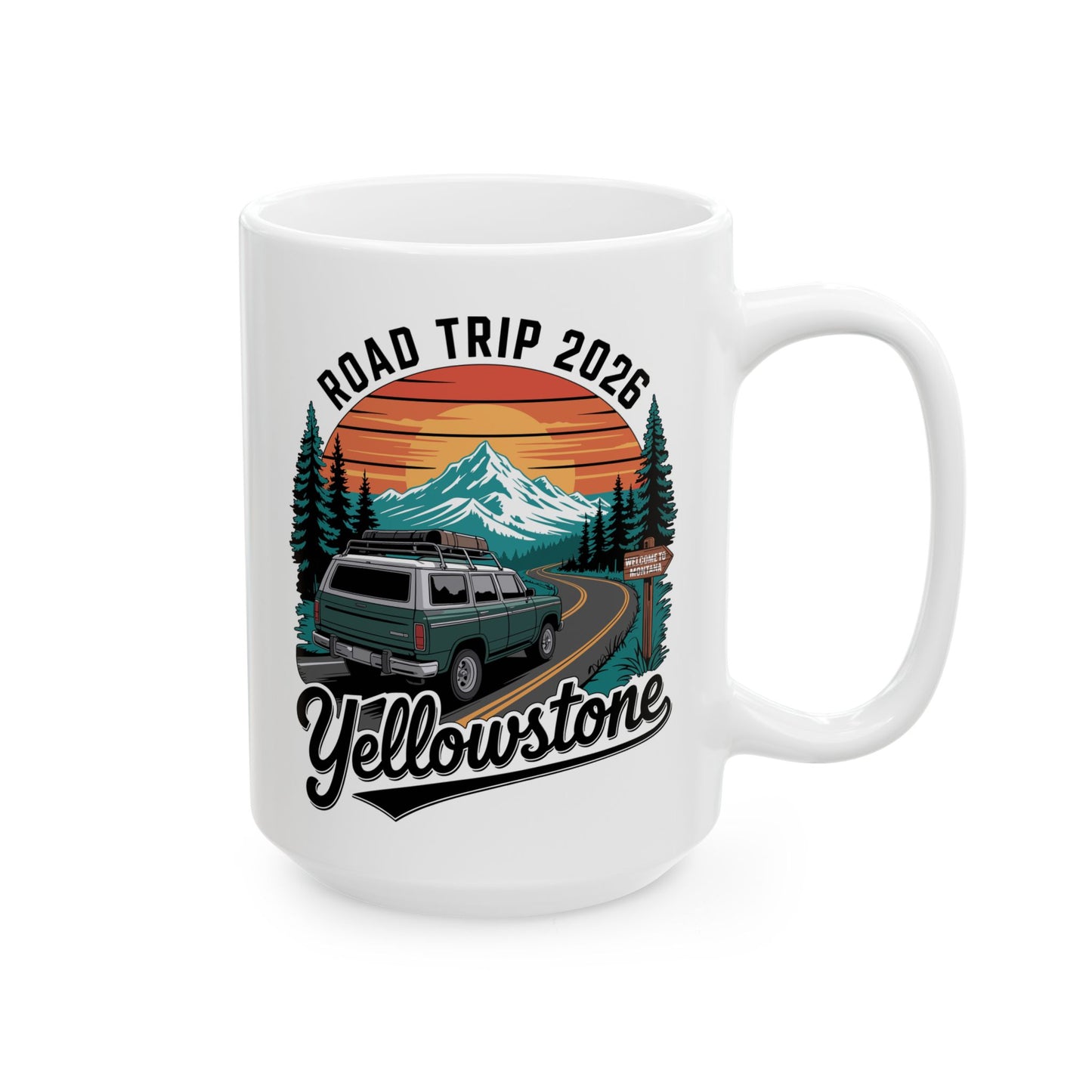Yellowstone Road Trip 2026 Family National Park Coffee Mug For Men Womens