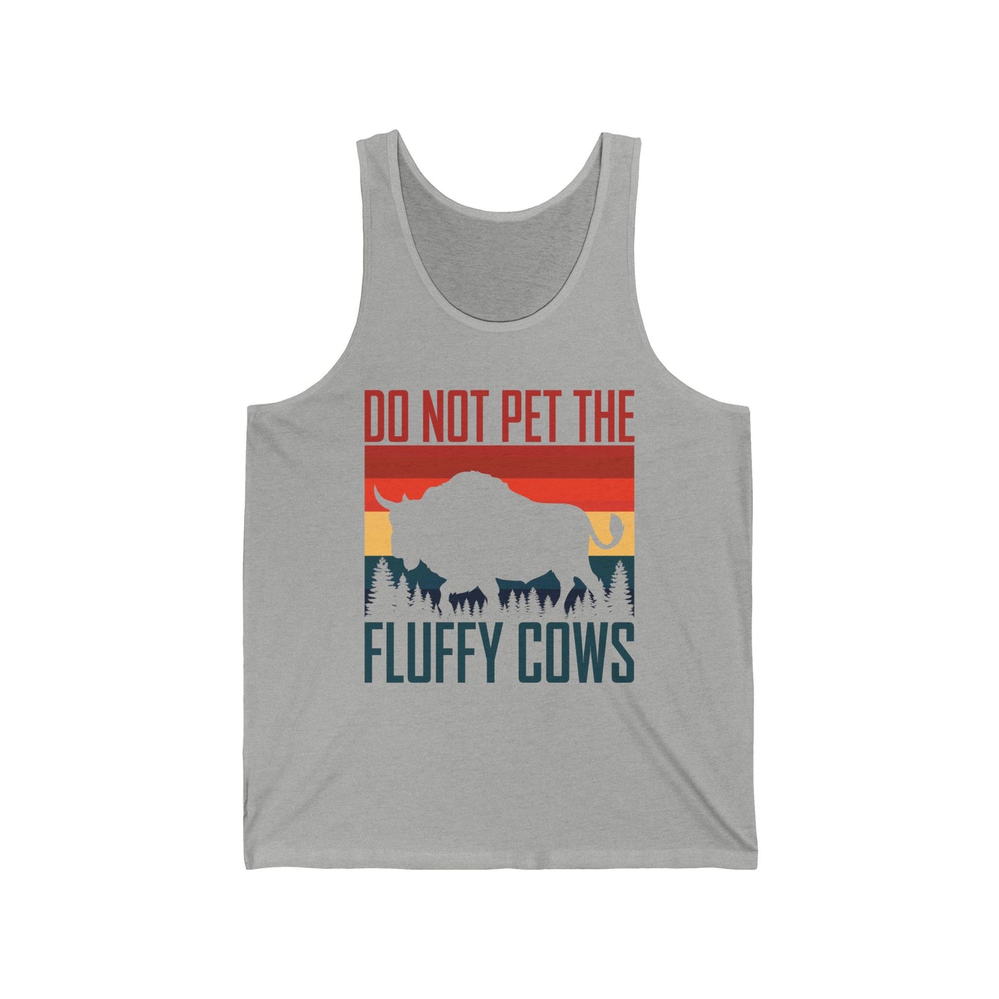 Funny Do Not Pet The Fluffy Cows Cattle Farm Farming Tank Top for Men Women