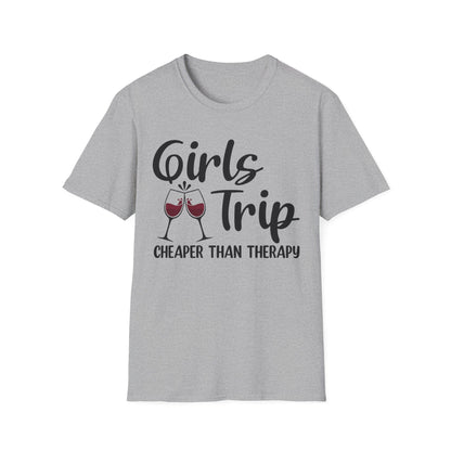 Funny Girls Trip Cheaper Than Therapy Beach Vacation Party T-Shirt For Women