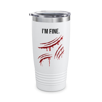 Tiger Claws I'm Fine Bloody Zombie Scary Halloween Costume Tumbler Men Women