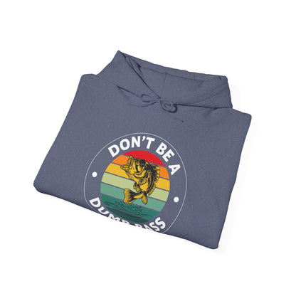 Funny Bass Fishing Don't Be A Dumb Bass Retro Mens Fishing Hoodie