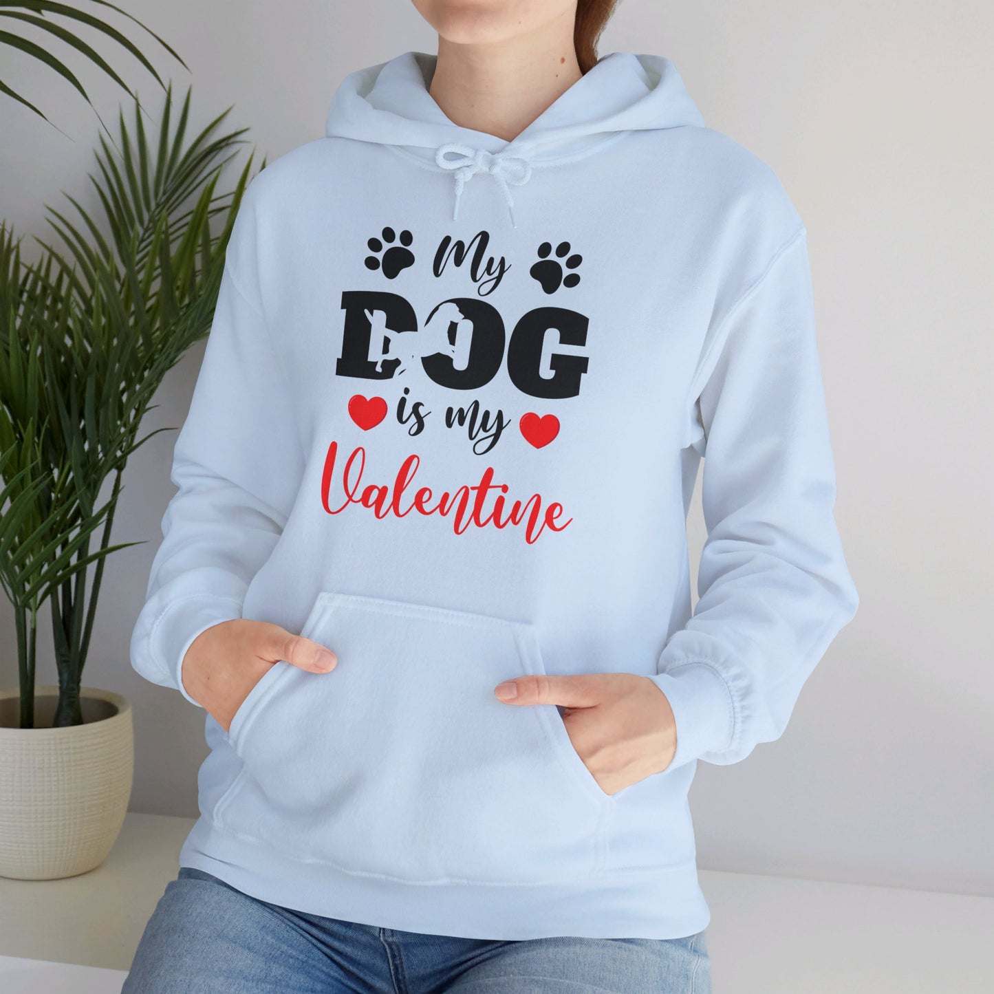 Funny My Dog is My Valentine Dog Lovers Hoodie For Men Women Hoodie