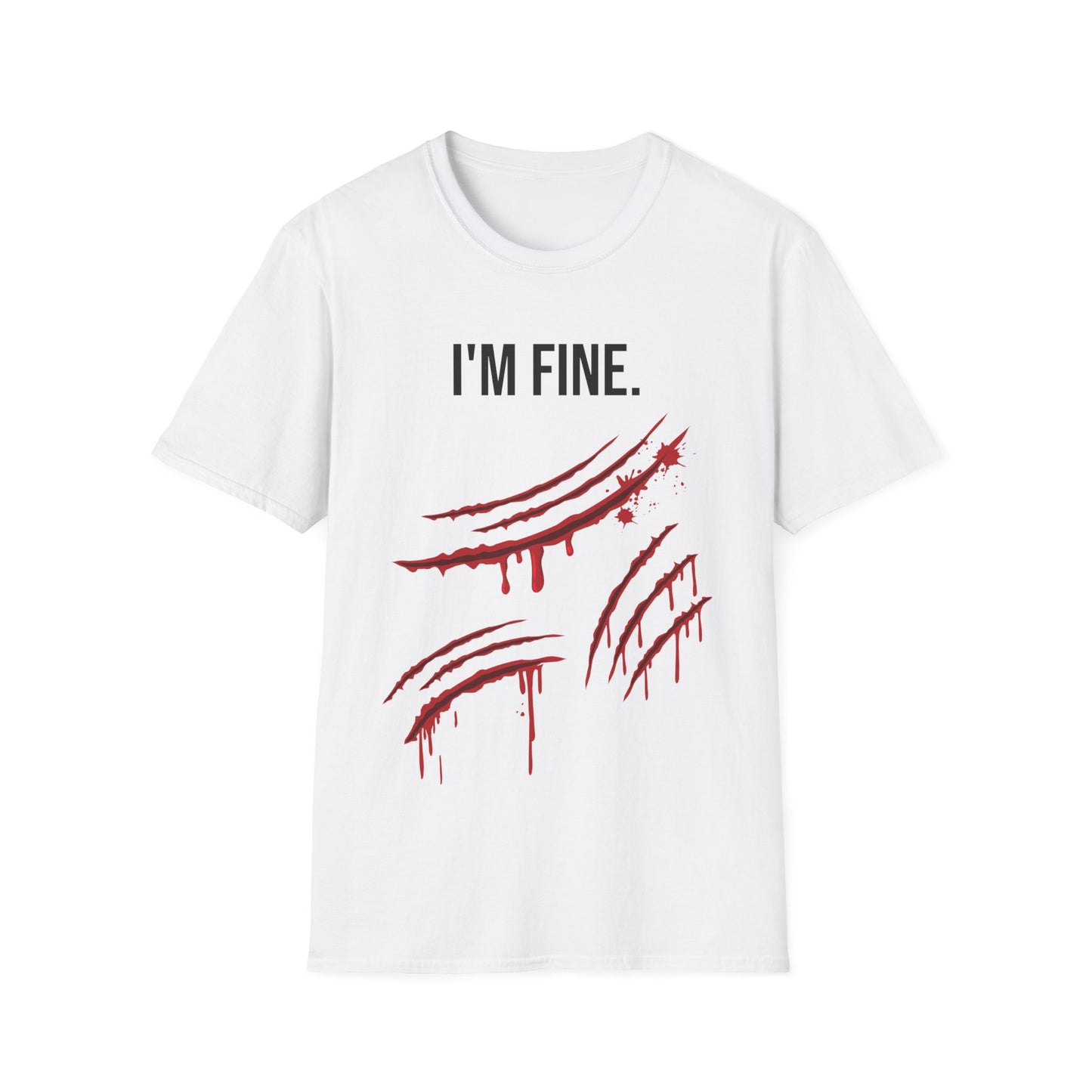 Tiger Claws I'm Fine Bloody Zombie Scary Halloween Costume T-Shirt Men Women