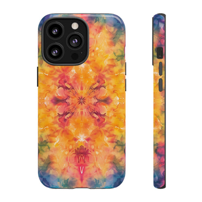 Tie-Dye Dream Pattern iPhone 13 14 15 16 Pro Max Plus Case Wireless Charging Compatible Tough Cases Protection, Magnetic Phone Case for iPhone Classic Series