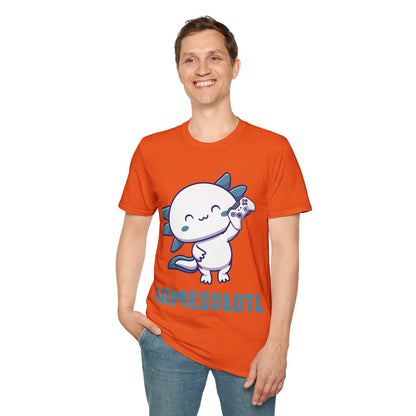 Funny Gamesolotl Gamer Axolotl Fish Playing Video Games Lizard Gaming T-Shirt Men Women