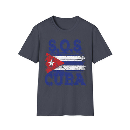 SOS Cuba Cuban Flag Shirt Man Cuban T-Shirt for Men Women