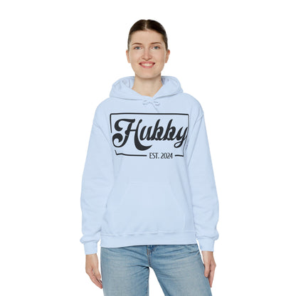 Hubby Est 2024 Just Married Honeymoon Wedding Couples Hoodie For Men Hoodie