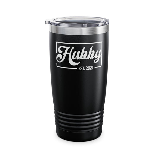 Hubby Est 2024 Just Married Honeymoon Wedding Couples Tumbler For Men Tumbler