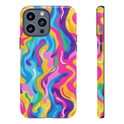 Rainbow Splash Pattern iPhone iPhone 13 14 15 16 Pro Max Plus Case Wireless Charging Compatible Tough Cases Protection, Magnetic Phone Case for iPhone Classic Series