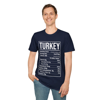 Turkey Nutrition Facts Funny Family Matching Thanksgiving Christmas T-Shirt For Men Women