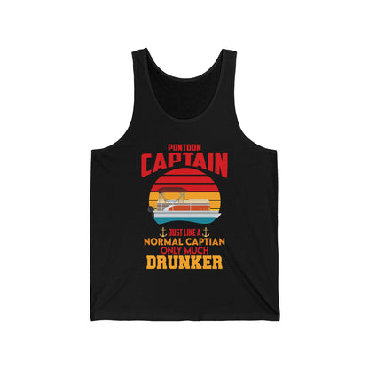 Pontoon Captain Boat Lake Boating Beer Party Gift For Dad Tank Top