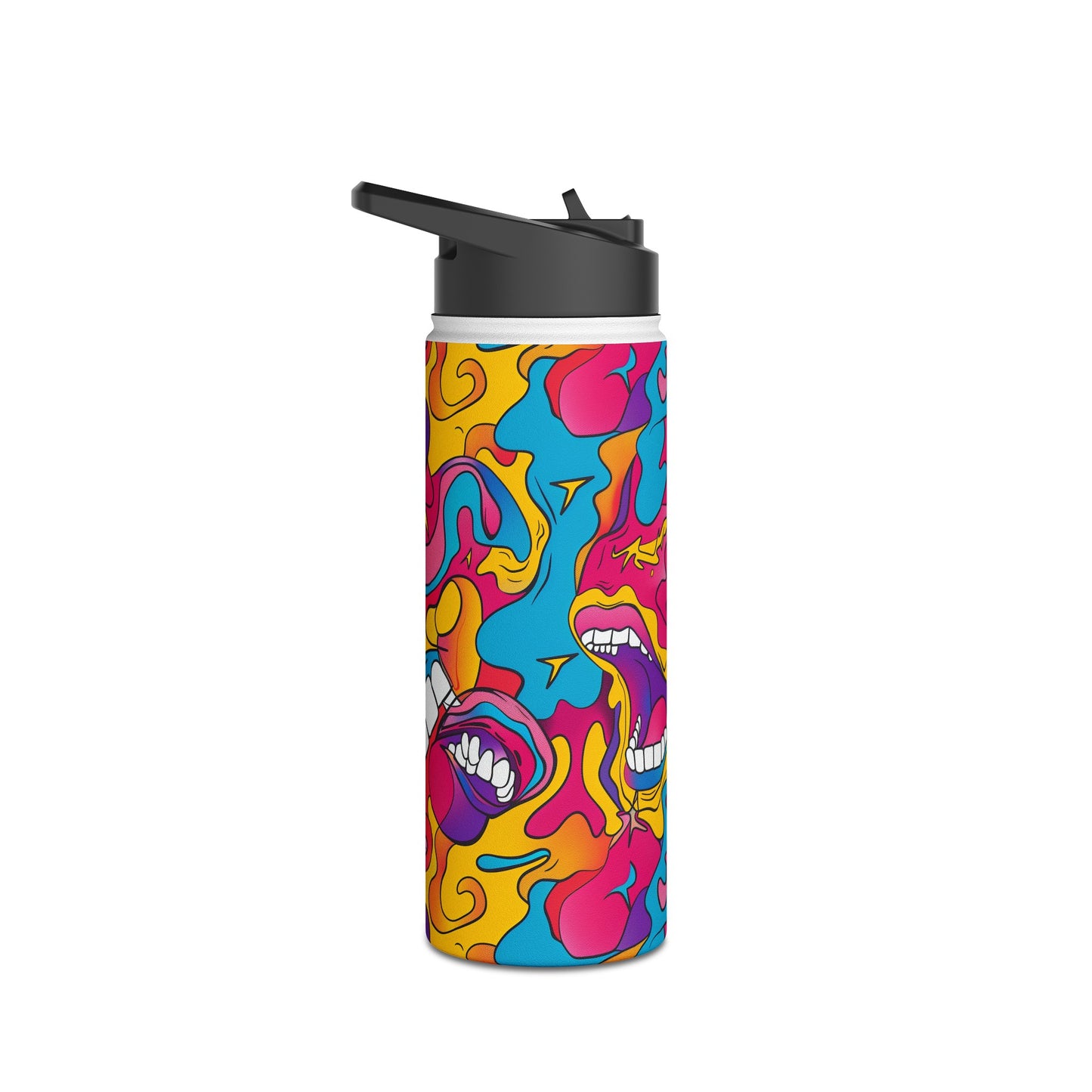 Comic Pattern Stainless Steel Water Bottle with Twist-on Lid and Double-Wall Vacuum Insulation