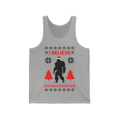 I Believe Sasquatch Big Foot Ugly Funny X-mas Holiday Christmas Jumper Tank Top