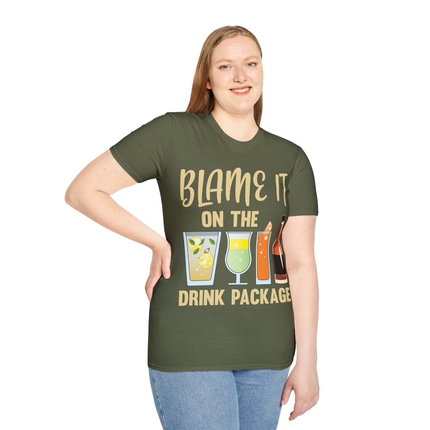 Blame It On The Drink Package Funny Cruise T-Shirt For Men Women T-Shirt