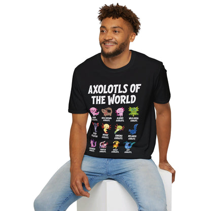 Funny Axolotls Of The World Cute Kawaii Axolotl T-Shirt For Men Women T-Shirt