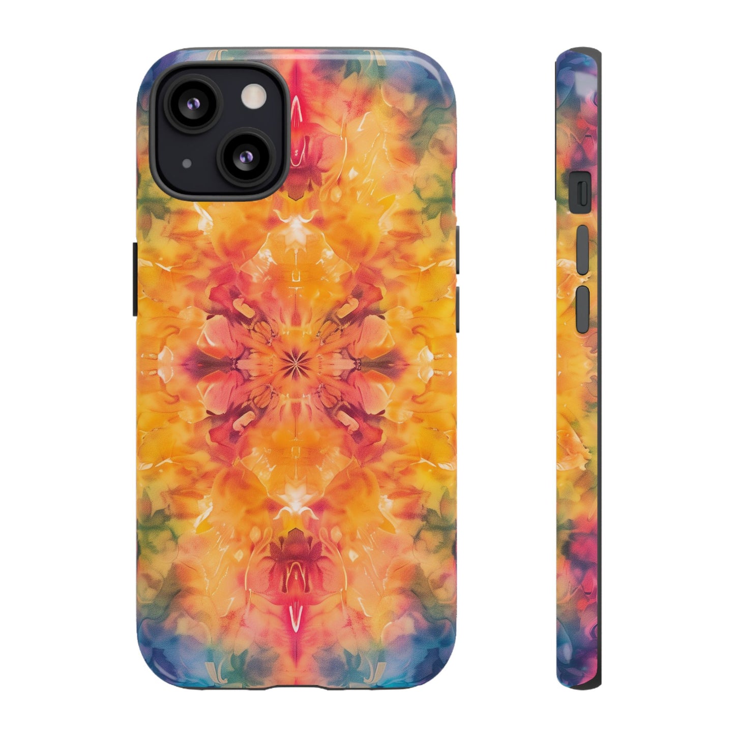 Tie-Dye Dream Pattern iPhone 13 14 15 16 Pro Max Plus Case Wireless Charging Compatible Tough Cases Protection, Magnetic Phone Case for iPhone Classic Series