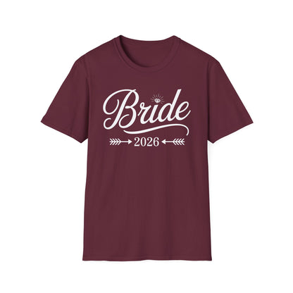Bride Est 2026 Married Wedding Bridal Party Bachelorette T-Shirt For Women