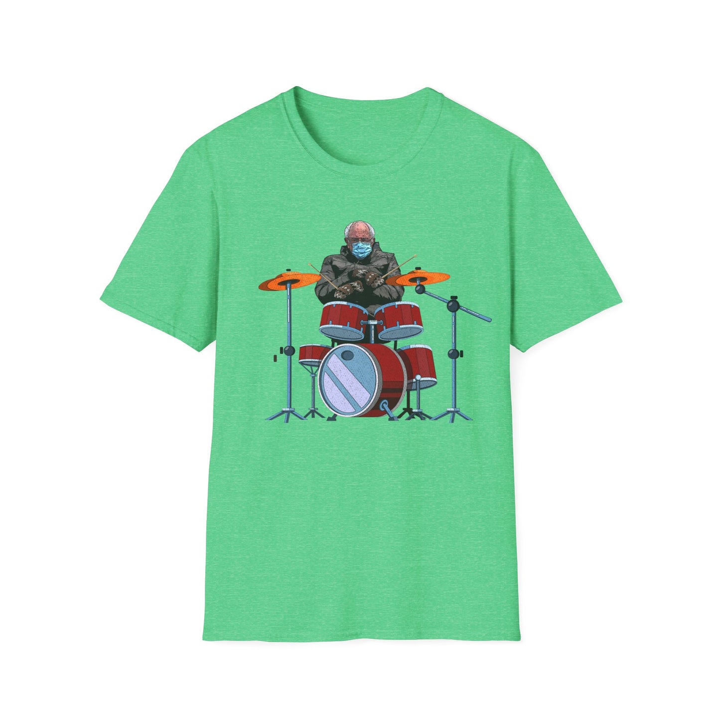 Bernie Sanders Drummer Inauguration Mittens Meme Sitting Drums T-Shirt