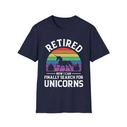 Funny Humor Retired Retirement Unicorn Grandpa Grandma Tshirt Men Women