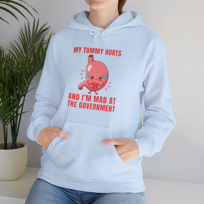 Funny My Tummy Hurts And I'm MAD At The Government Meme Sarcastic Hoodie